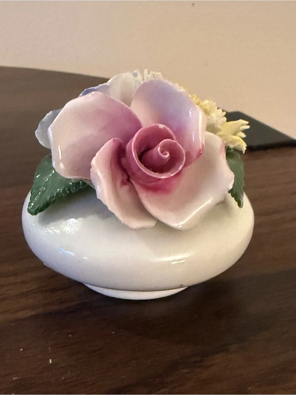 Porcelain Pastel Floral Decorative Accent - Pink, Blue, Yellow Crown Royal